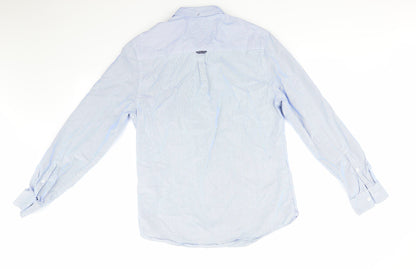 Mens UK Size M Burtons Menswear Blue  Button-Up Long Sleeve Casual Shirt