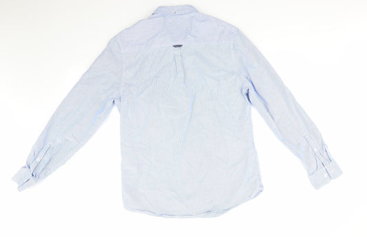 Mens UK Size M Burtons Menswear Blue  Button-Up Long Sleeve Casual Shirt