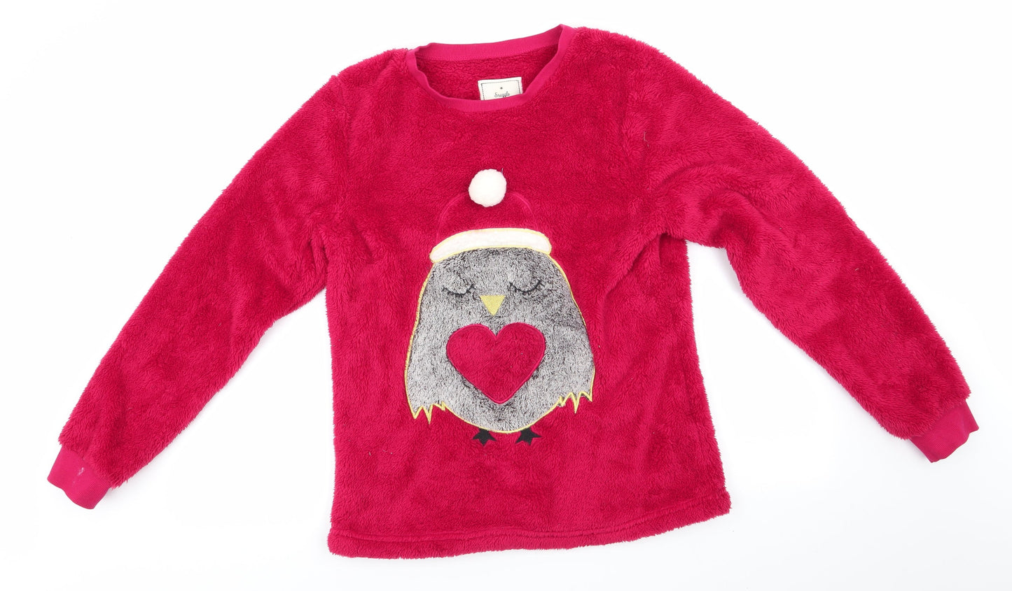 Snuggle Dream sleep Womens Red Animal Print Polyester  Pyjama Top Size S   - Christmas Fluffy Pyjama Top