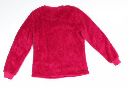 Snuggle Dream sleep Womens Red Animal Print Polyester  Pyjama Top Size S   - Christmas Fluffy Pyjama Top