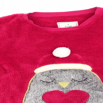 Snuggle Dream sleep Womens Red Animal Print Polyester  Pyjama Top Size S   - Christmas Fluffy Pyjama Top