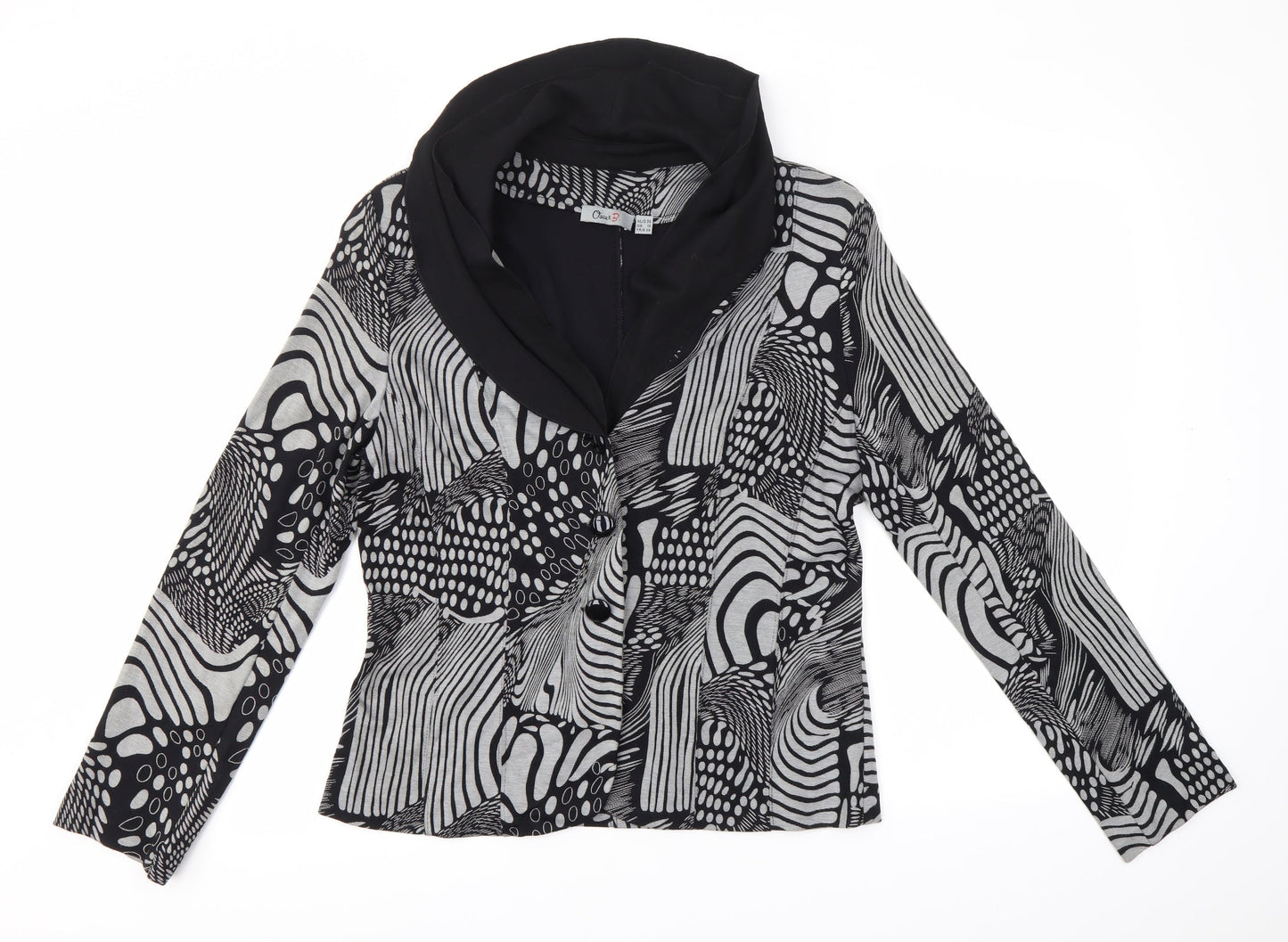 Oscar B Womens Grey V-Neck  Viscose Cardigan Jumper Size 10