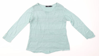 Womens UK Size S Isle Green Pullover Jumper