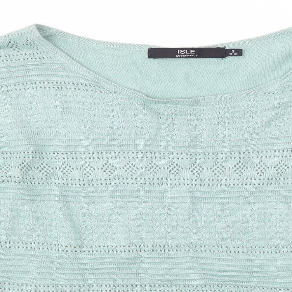 Womens UK Size S Isle Green Pullover Jumper