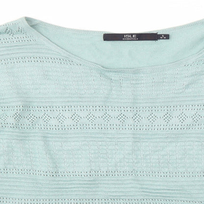 Womens UK Size S Isle Green Pullover Jumper
