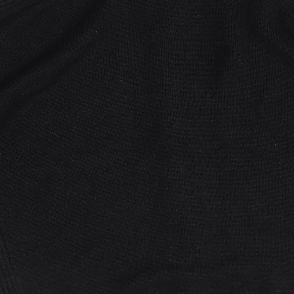 Kensington Mens Black High Neck  Acrylic Full Zip Jumper Size L