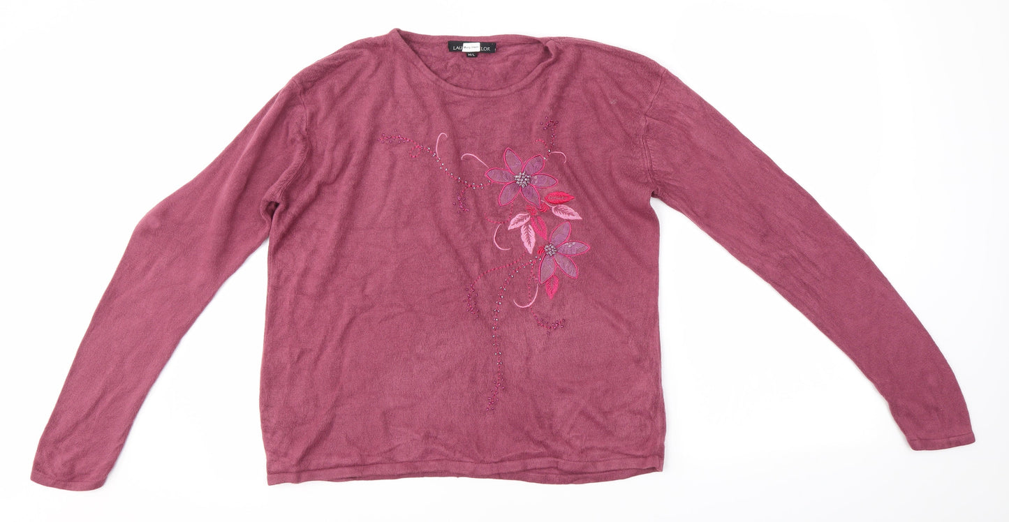Womens UK Size M Lauren taylor Pink Pullover Jumper