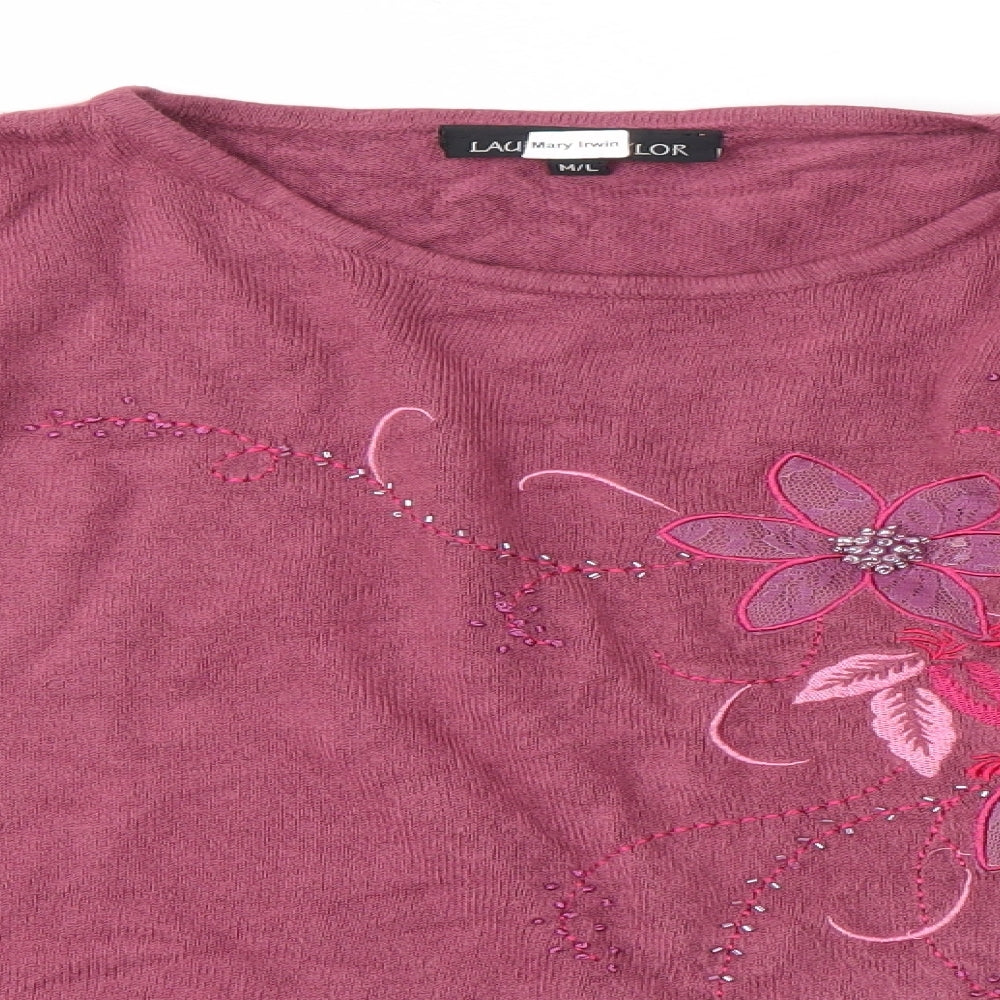 Womens UK Size M Lauren taylor Pink Pullover Jumper