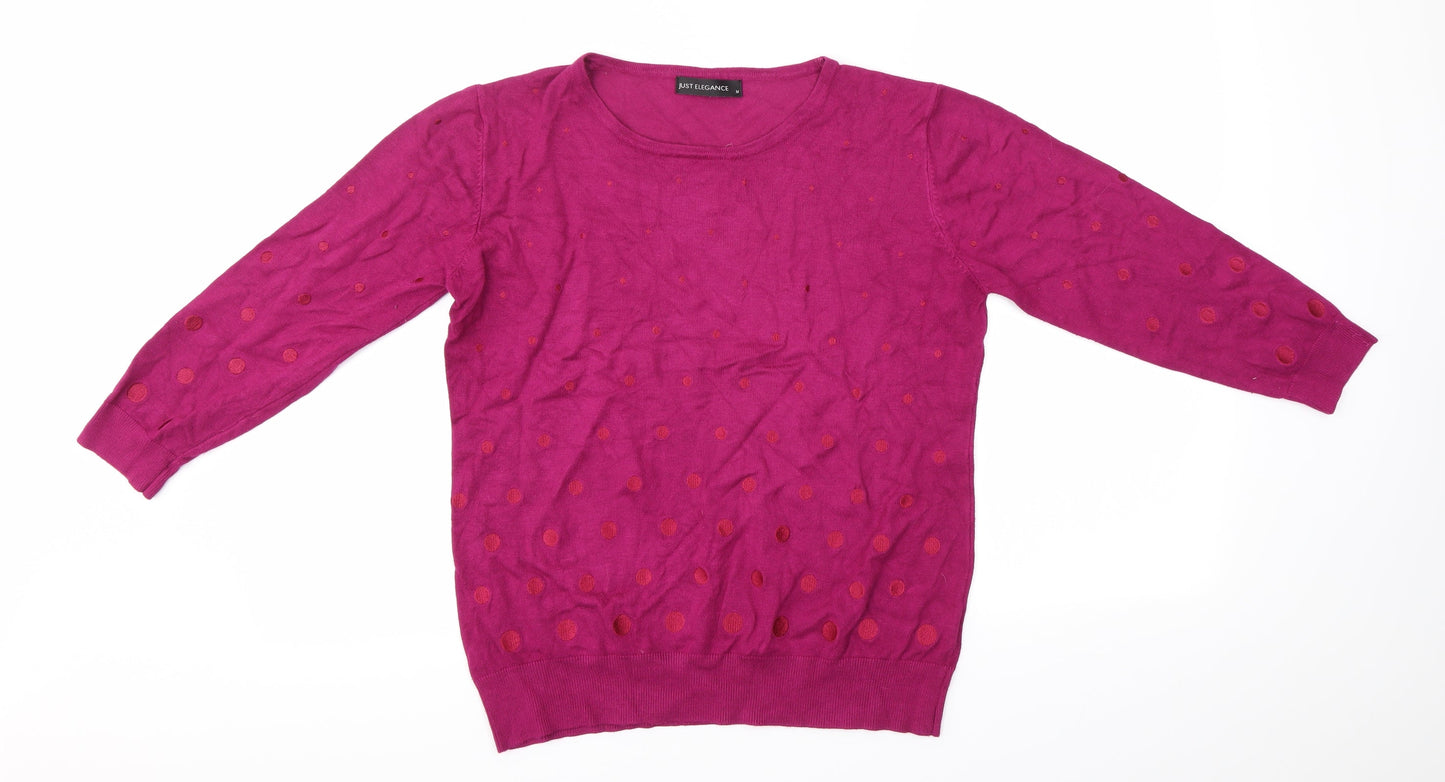 Womens UK Size M JUST ELEGANCE Pink Basic Blouse
