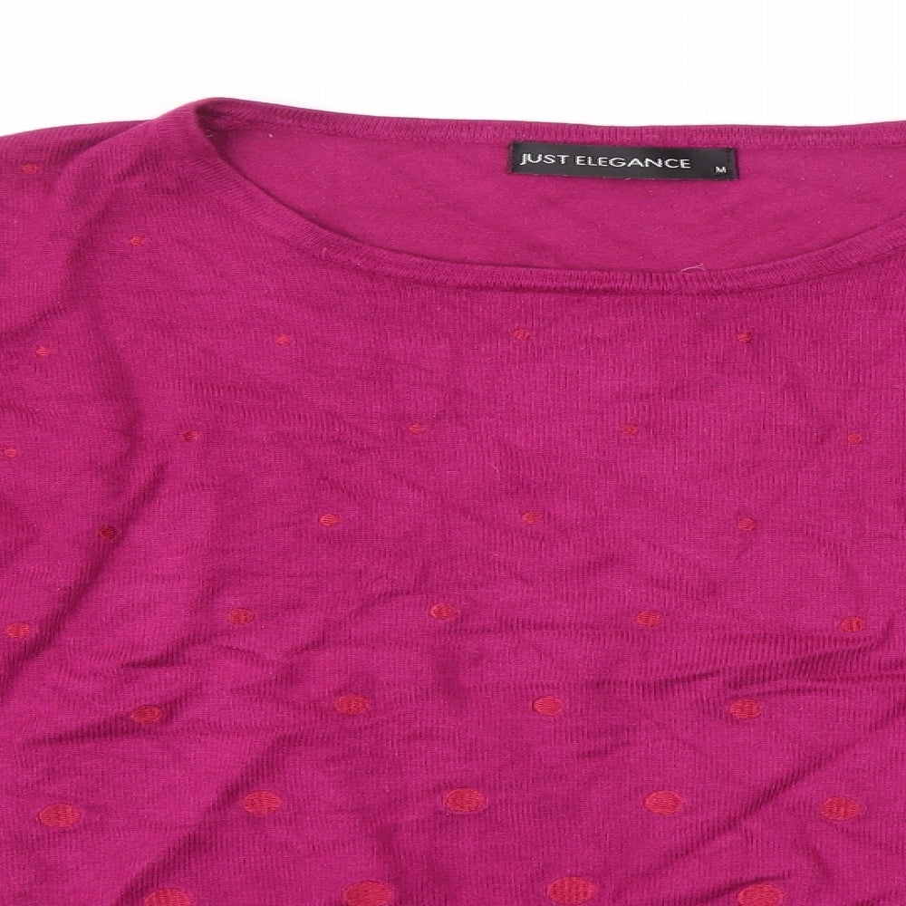 Womens UK Size M JUST ELEGANCE Pink Basic Blouse