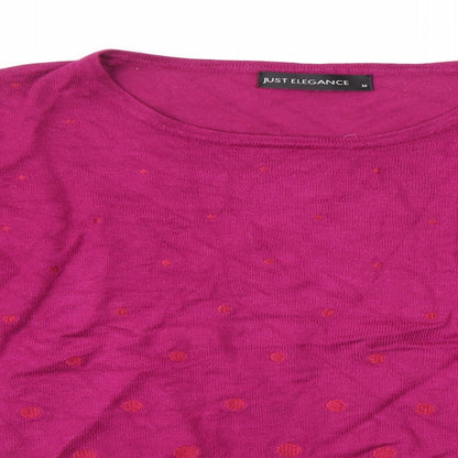 Womens UK Size M JUST ELEGANCE Pink Basic Blouse