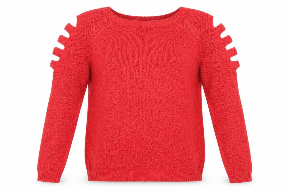 Womens UK Size M Rainbow Red Pullover Jumper