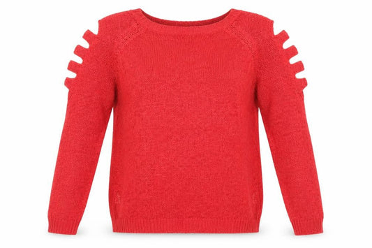 Womens UK Size M Rainbow Red Pullover Jumper