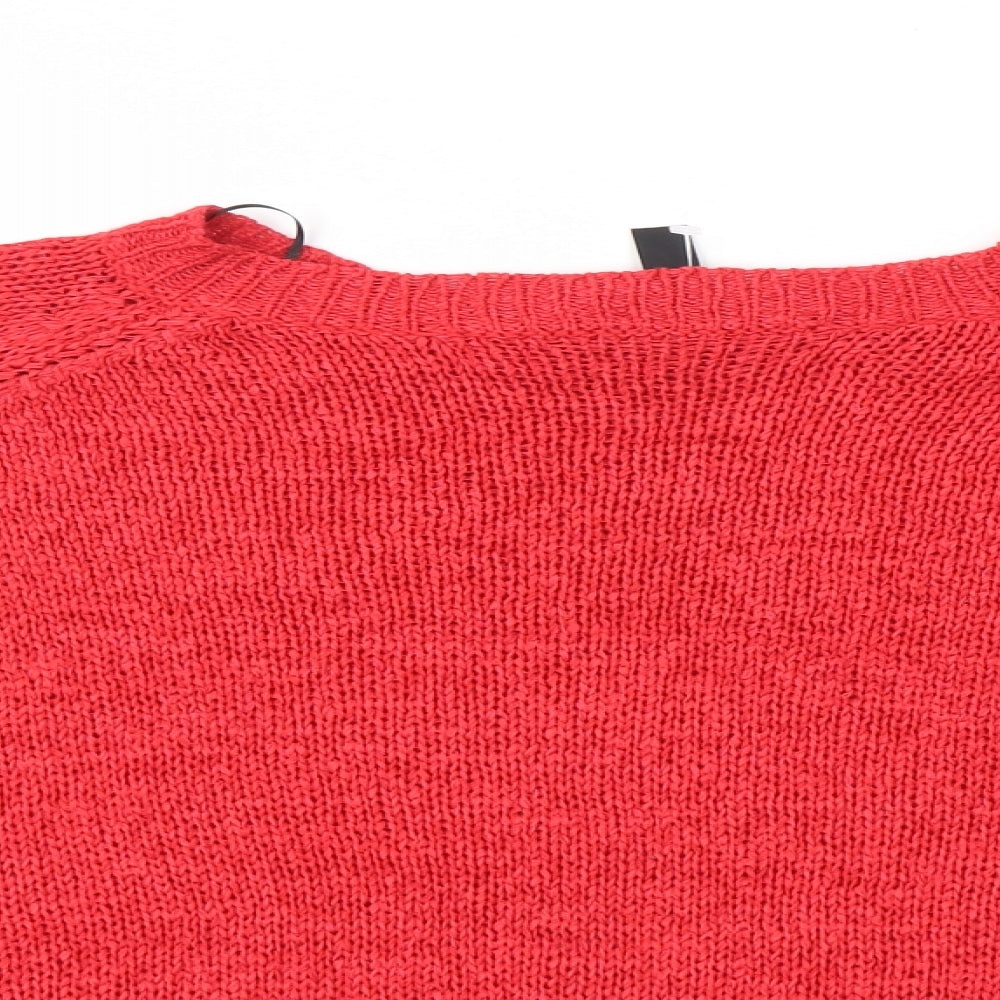 Womens UK Size M Rainbow Red Pullover Jumper