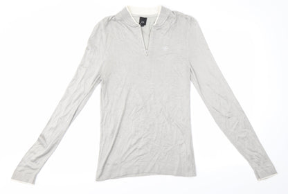 River Island Mens Grey High Neck  Viscose Pullover Jumper Size XS