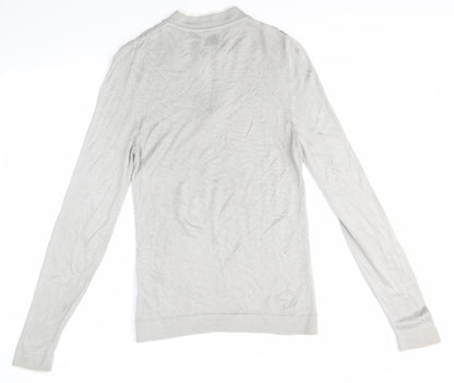 River Island Mens Grey High Neck  Viscose Pullover Jumper Size XS