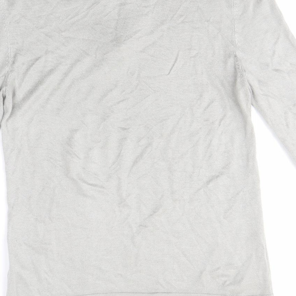 River Island Mens Grey High Neck  Viscose Pullover Jumper Size XS