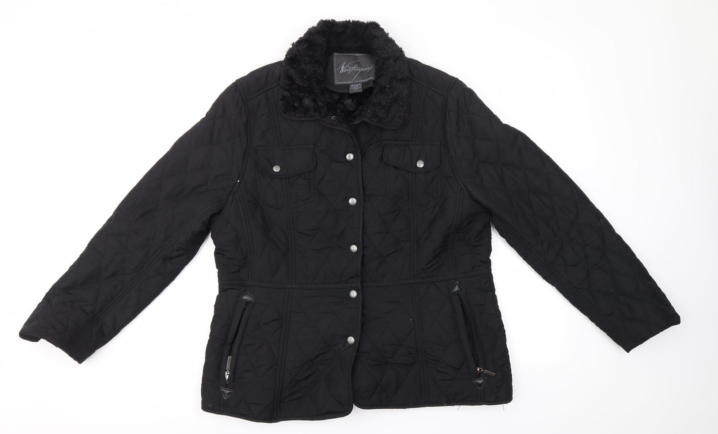 Womens UK Size L Weatherproof Black Overcoat