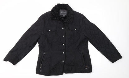 Womens UK Size L Weatherproof Black Overcoat