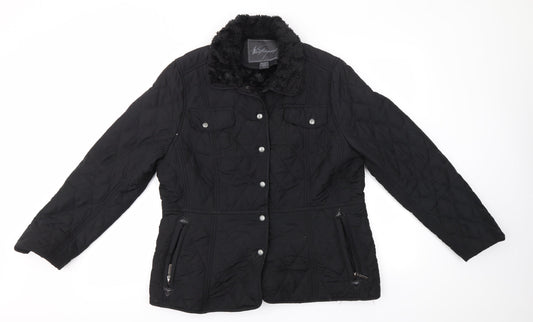 Womens UK Size L Weatherproof Black Overcoat