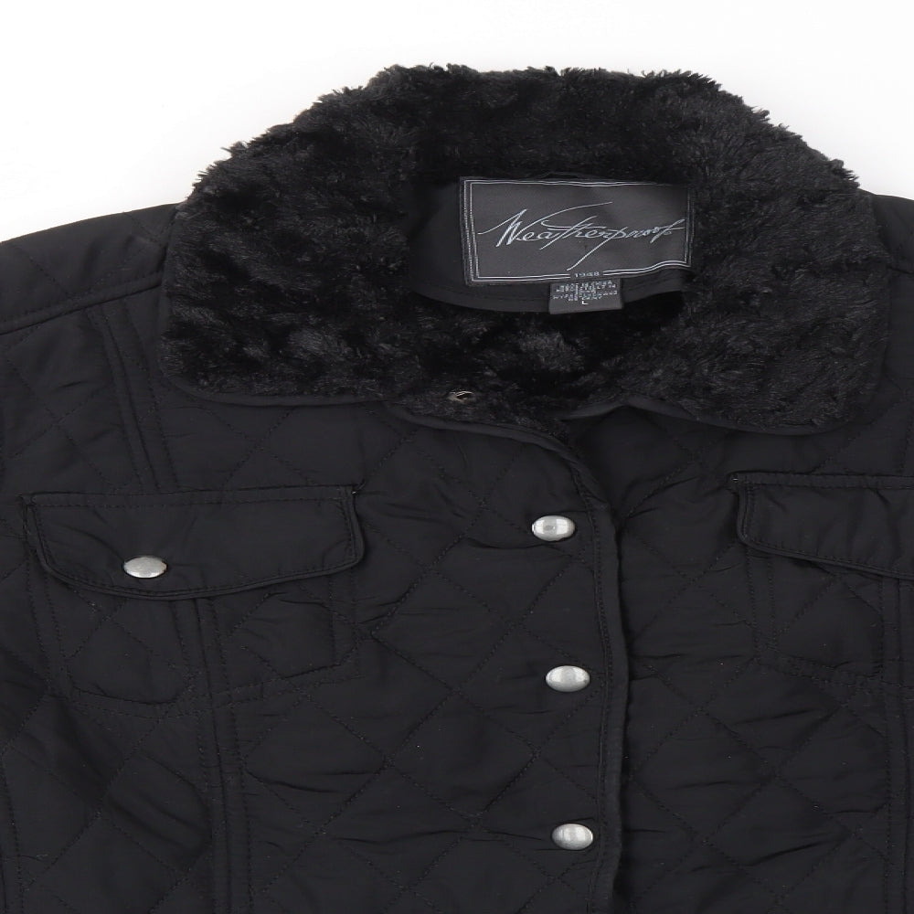 Womens UK Size L Weatherproof Black Overcoat