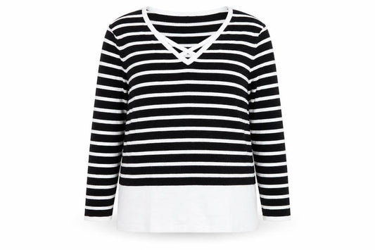 Cable & Gauge Womens Multicoloured Round Neck Striped Viscose Pullover Jumper Size XL