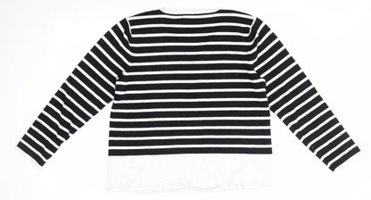 Cable & Gauge Womens Multicoloured Round Neck Striped Viscose Pullover Jumper Size XL