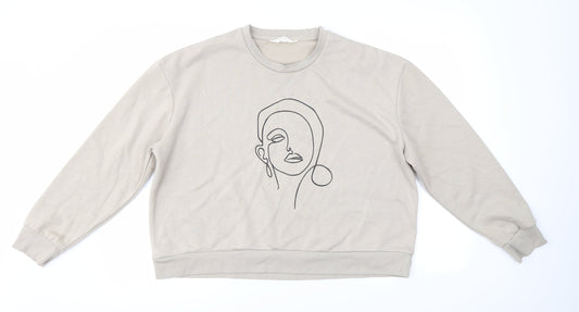 Primark Womens Beige Round Neck  Polyester Pullover Jumper Size 12