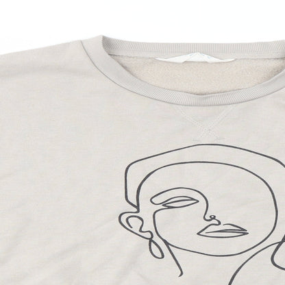 Primark Womens Beige Round Neck  Polyester Pullover Jumper Size 12