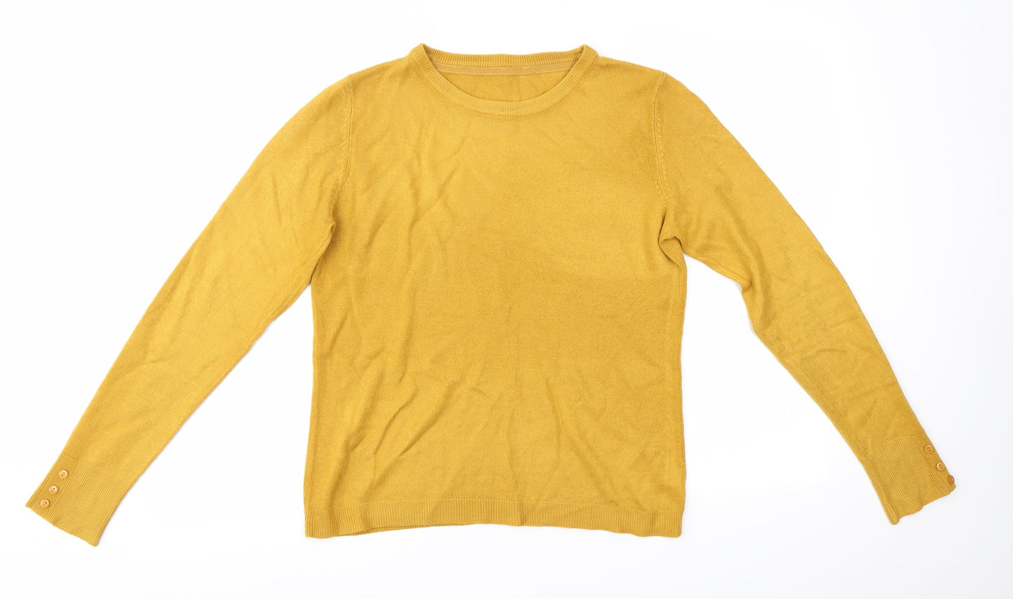 Womens UK Size M Preworn Yellow Pullover Jumper