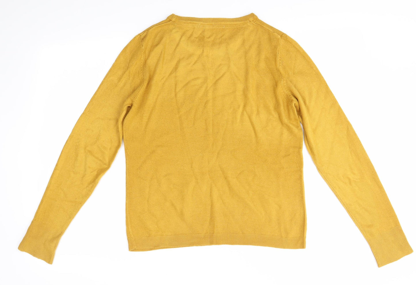 Womens UK Size M Preworn Yellow Pullover Jumper