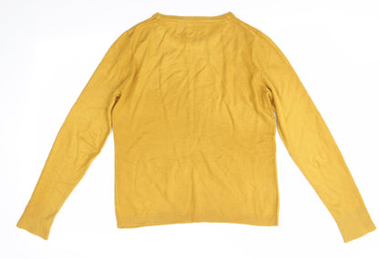 Womens UK Size M Preworn Yellow Pullover Jumper