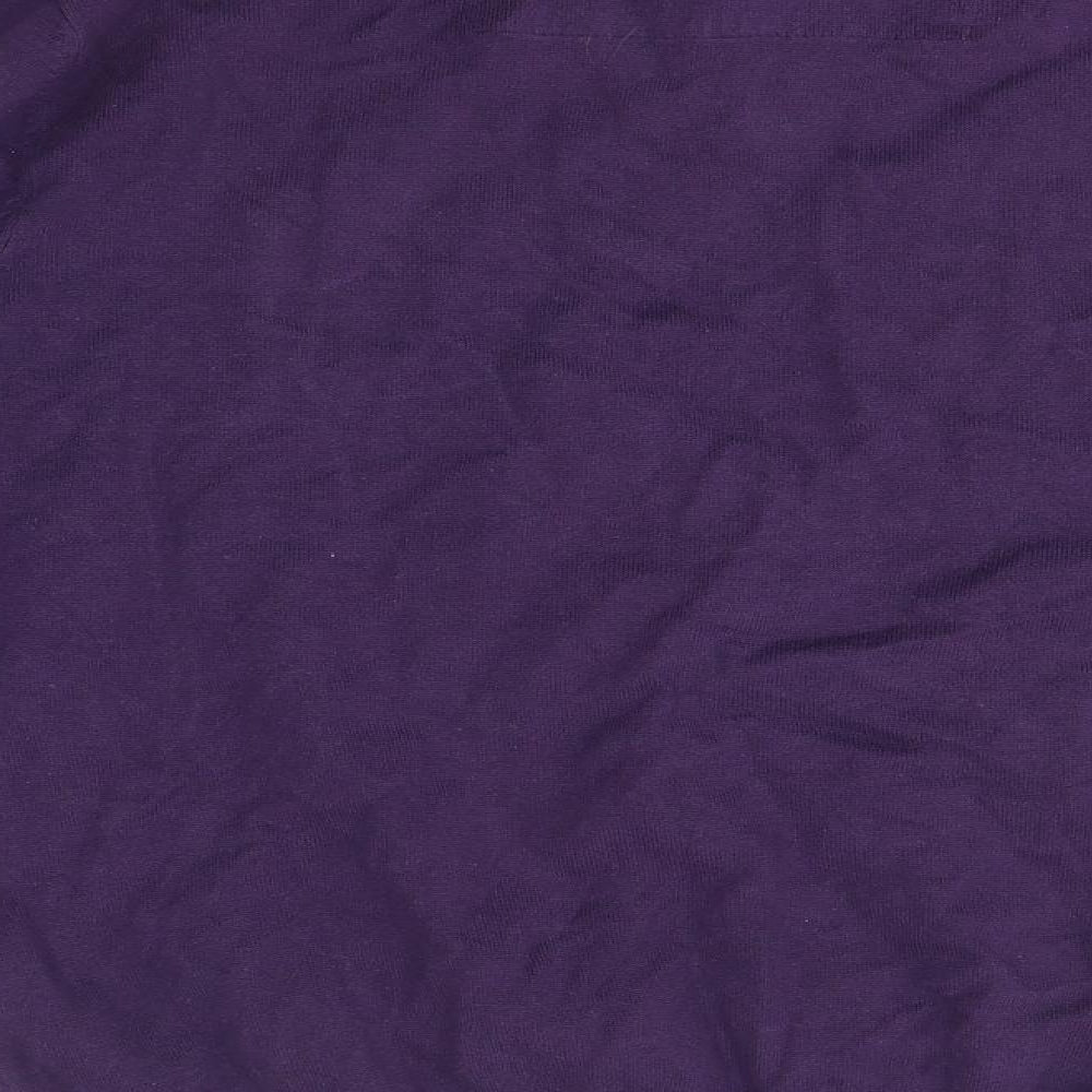M&S Mens Purple Collared  Acrylic Pullover Jumper Size L