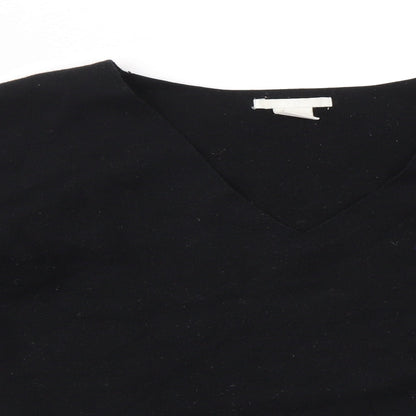 H&M Womens Black V-Neck  Viscose Pullover Jumper Size S