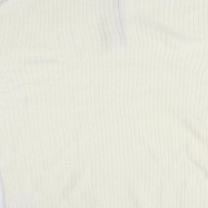 H&M Mens Ivory High Neck  Acrylic Pullover Jumper Size S