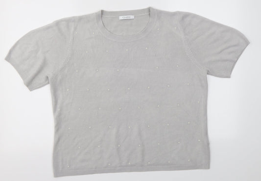Womens UK Size 16 M&S Grey Pullover Jumper