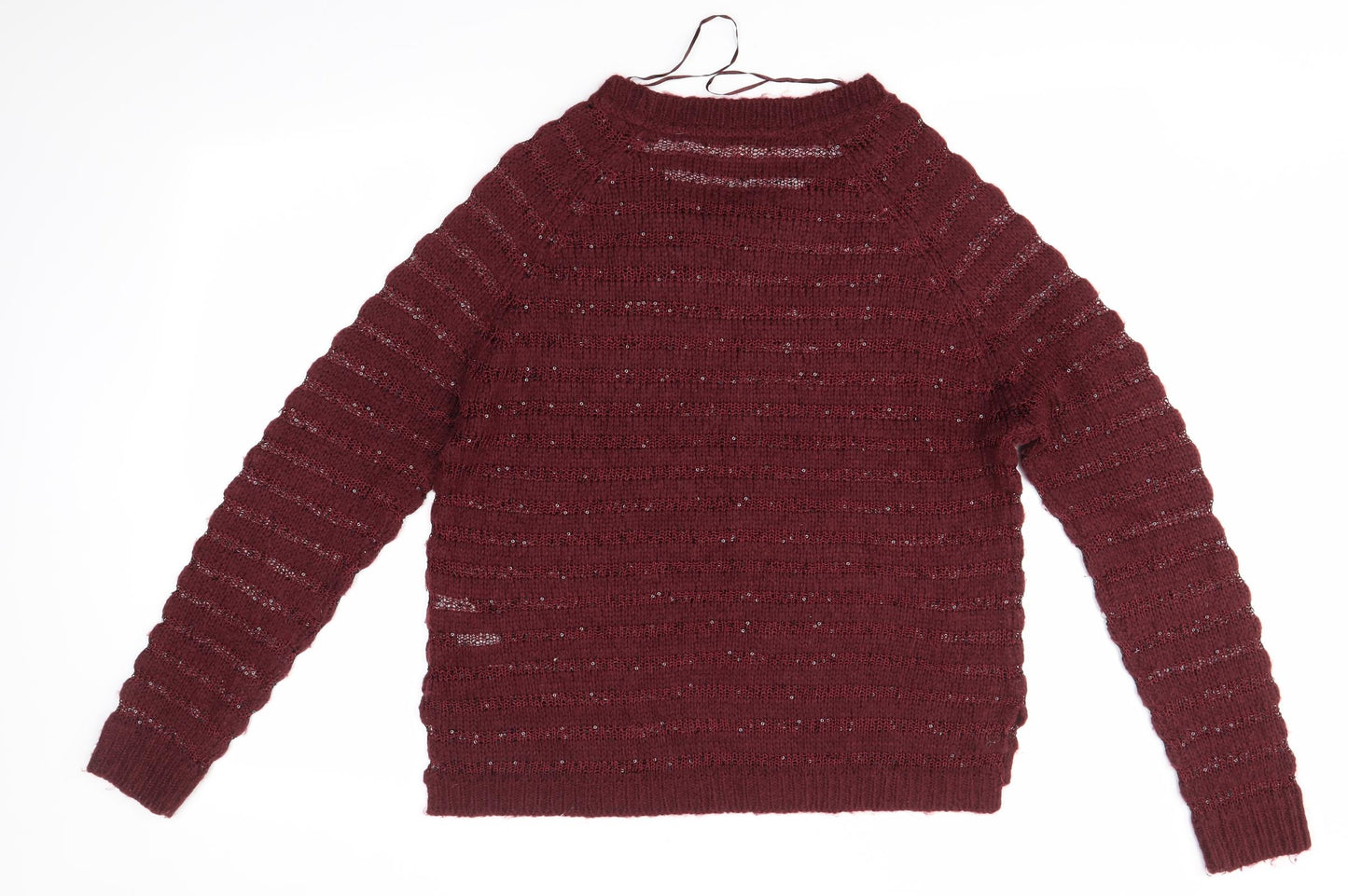 Love knitwear Womens Purple Round Neck  Acrylic Pullover Jumper Size 14