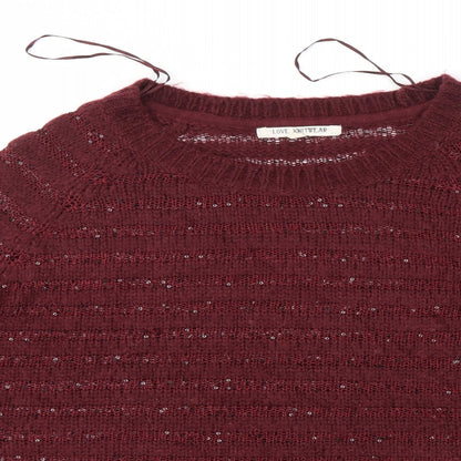 Love knitwear Womens Purple Round Neck  Acrylic Pullover Jumper Size 14