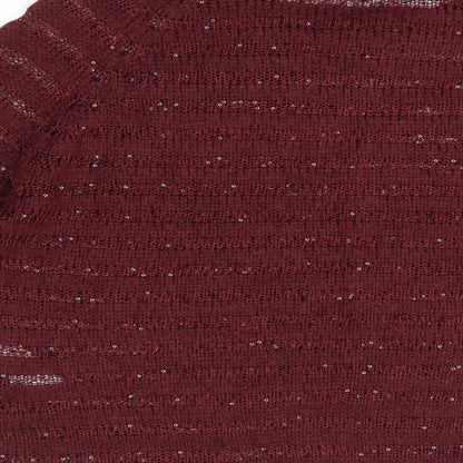 Love knitwear Womens Purple Round Neck  Acrylic Pullover Jumper Size 14