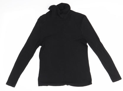 Avenue Womens Black  Viscose Basic Blouse Size 10 Roll Neck
