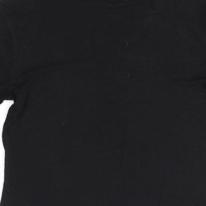Avenue Womens Black  Viscose Basic Blouse Size 10 Roll Neck