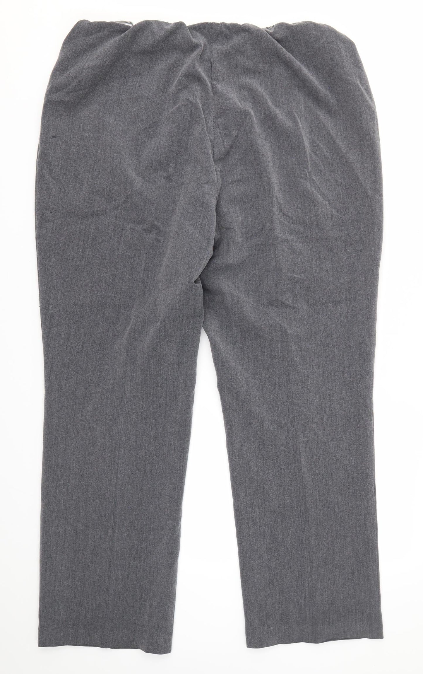 BM Womens Grey  Polyester Dress Pants Trousers Size 18 L28 in Regular