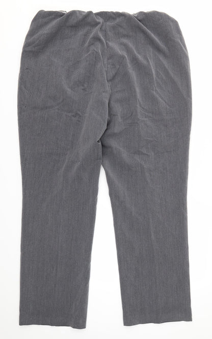 BM Womens Grey  Polyester Dress Pants Trousers Size 18 L28 in Regular