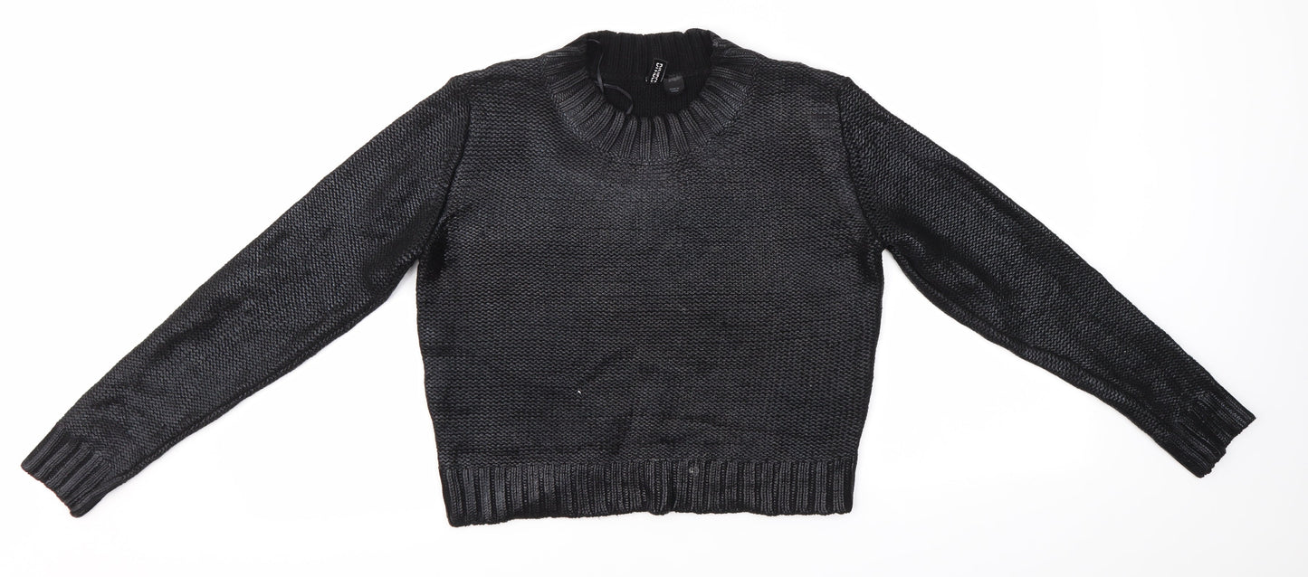 Womens UK Size 6 H&M Black Pullover Jumper