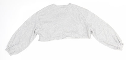 SheIn Womens Grey Round Neck  100% Cotton Pullover Jumper Size S