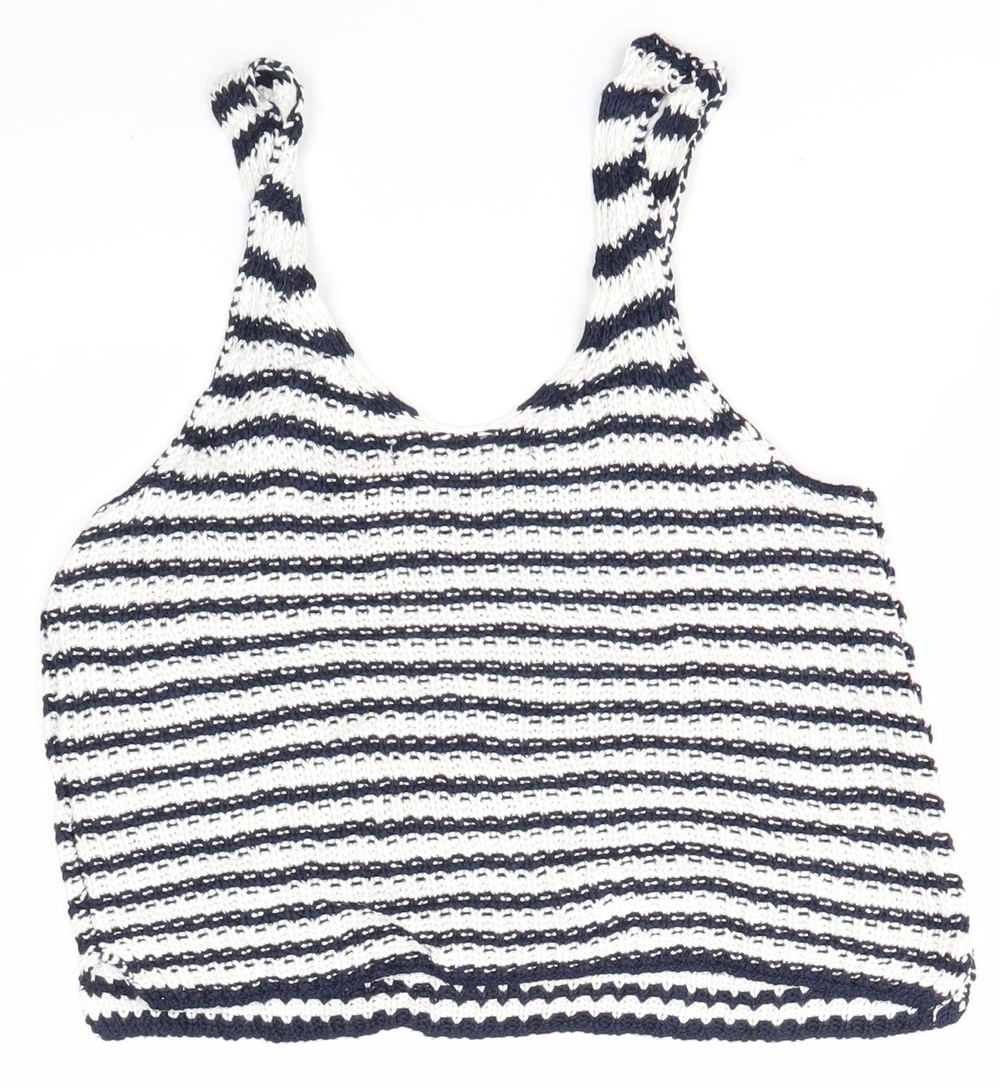 Primark Womens Multicoloured Striped Viscose Basic Blouse Size 8 Round Neck