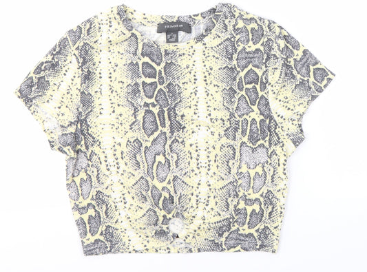 Primark Womens Multicoloured  Polyester Basic Blouse Size S Round Neck