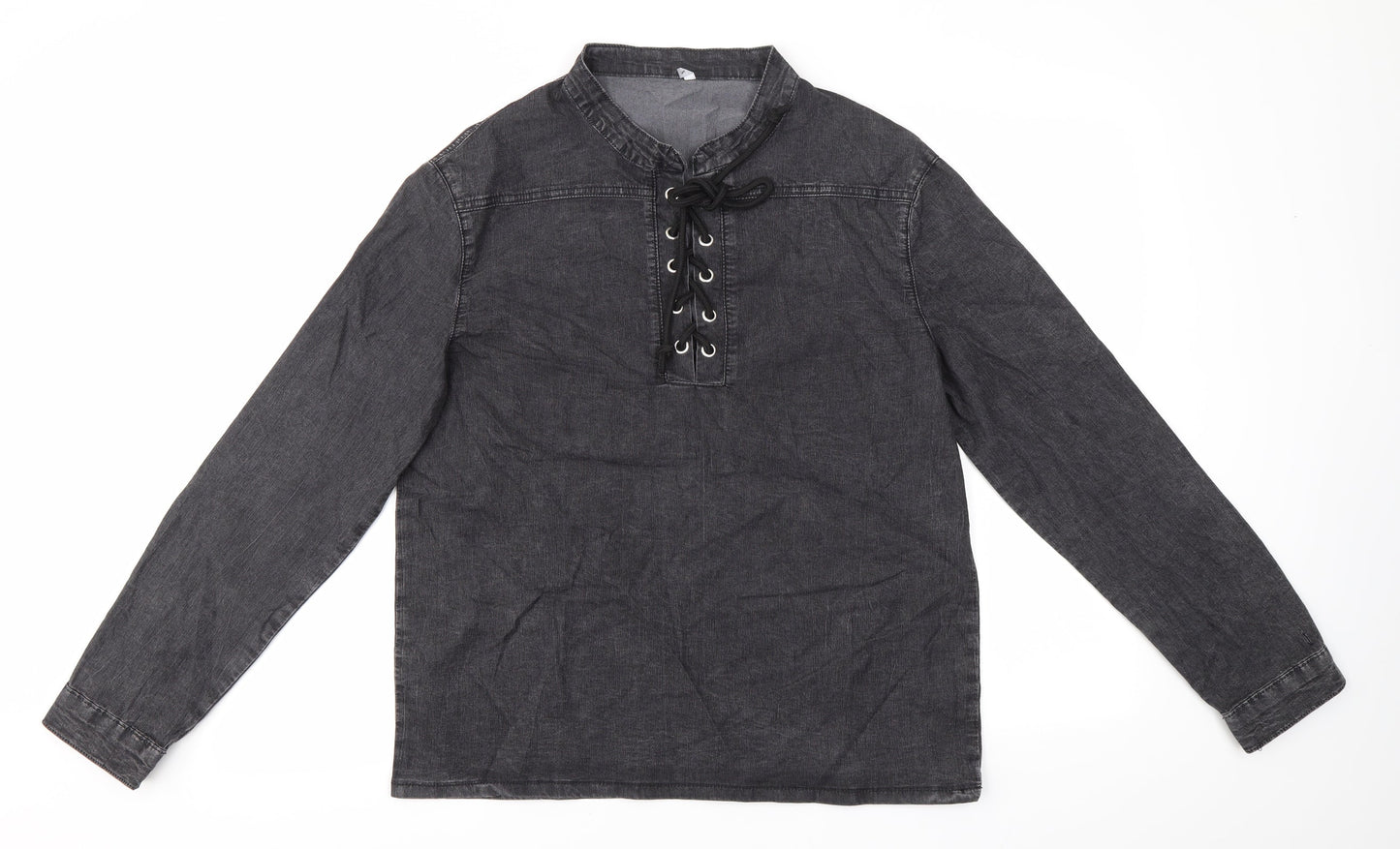 Mens UK Size S Preworn Grey  Button-Up Long Sleeve Casual Shirt