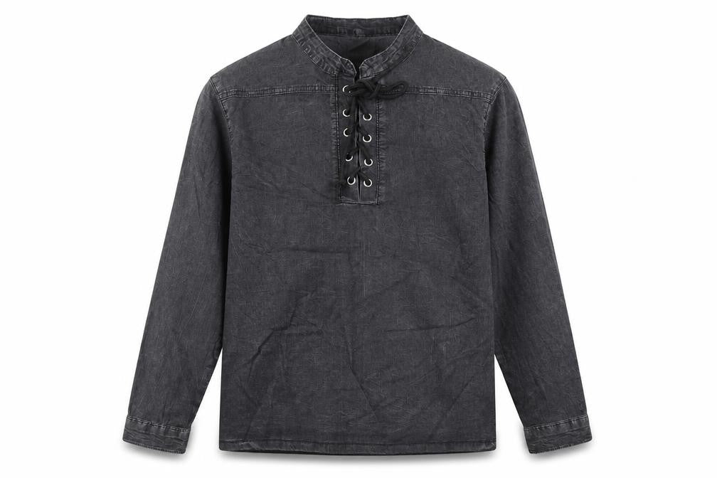 Mens UK Size S Preworn Grey  Button-Up Long Sleeve Casual Shirt