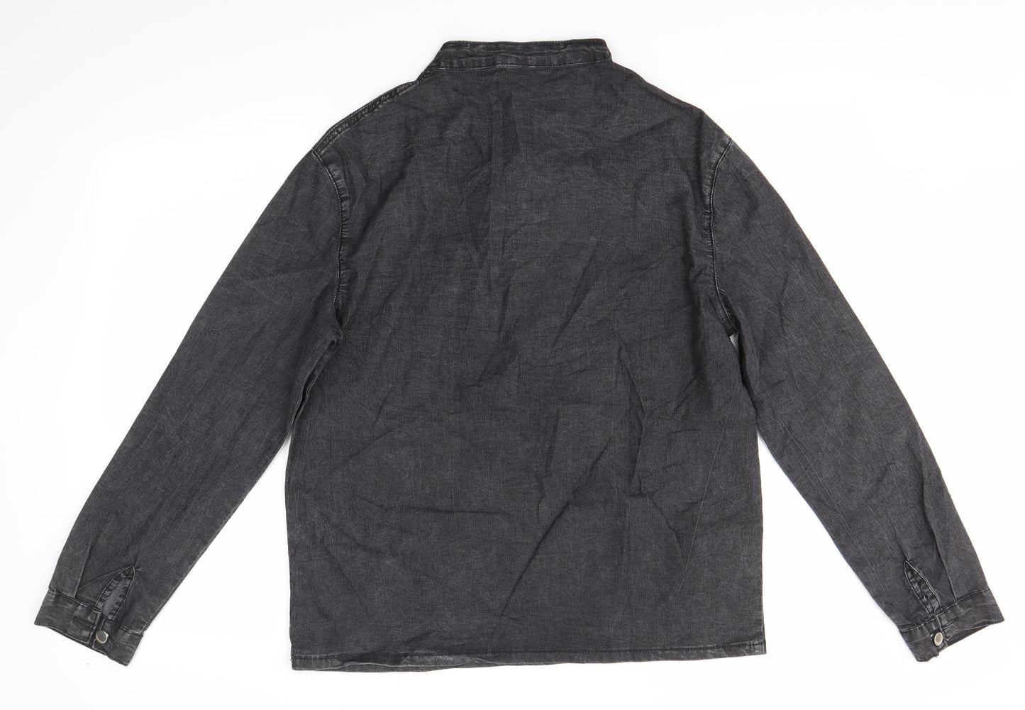 Mens UK Size S Preworn Grey  Button-Up Long Sleeve Casual Shirt